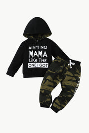 Boys Letter Graphic Hoodie and Joggers Set - Ruby's Fashion