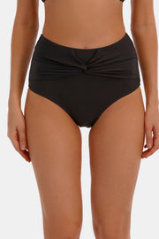 Twisted Lined High Waist Swim Bottoms - Ruby's Fashion