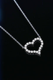 1 Carat Moissanite Heart Pendant Chain-Link Necklace - Ruby's Fashion