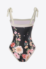 Floral Tie-Shoulder Two-Piece Swim Set - Ruby's Fashion