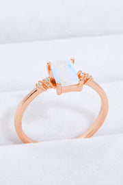 Rectangle Natural Moonstone Ring - Ruby's Fashion