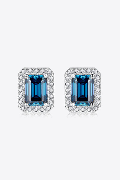 2 Carat Moissanite Stud Earrings in Indigo - Ruby's Fashion