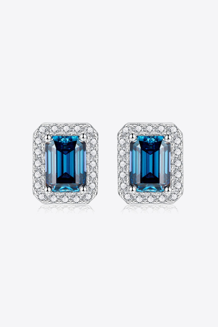 2 Carat Moissanite Stud Earrings in Indigo - Ruby's Fashion