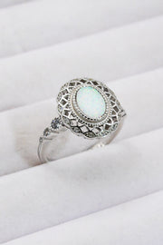 Feeling The Love 925 Sterling Silver Opal Ring - Ruby's Fashion