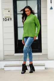 Mock Neck Long Sleeve Sweater