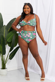 Marina West Swim Take A Dip Twist High-Rise Bikini in Sage - Ruby's Fashion