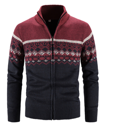 Zipper British Long Sleeve Men's Knitwear Casual - Ruby's Fashion