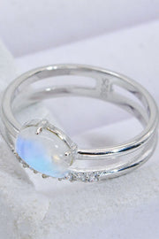 Natural Moonstone and Zircon Double-Layered Ring - Ruby's Fashion