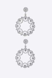 Alloy Rhinestone Round Drop Earrings - Ruby's Fashion