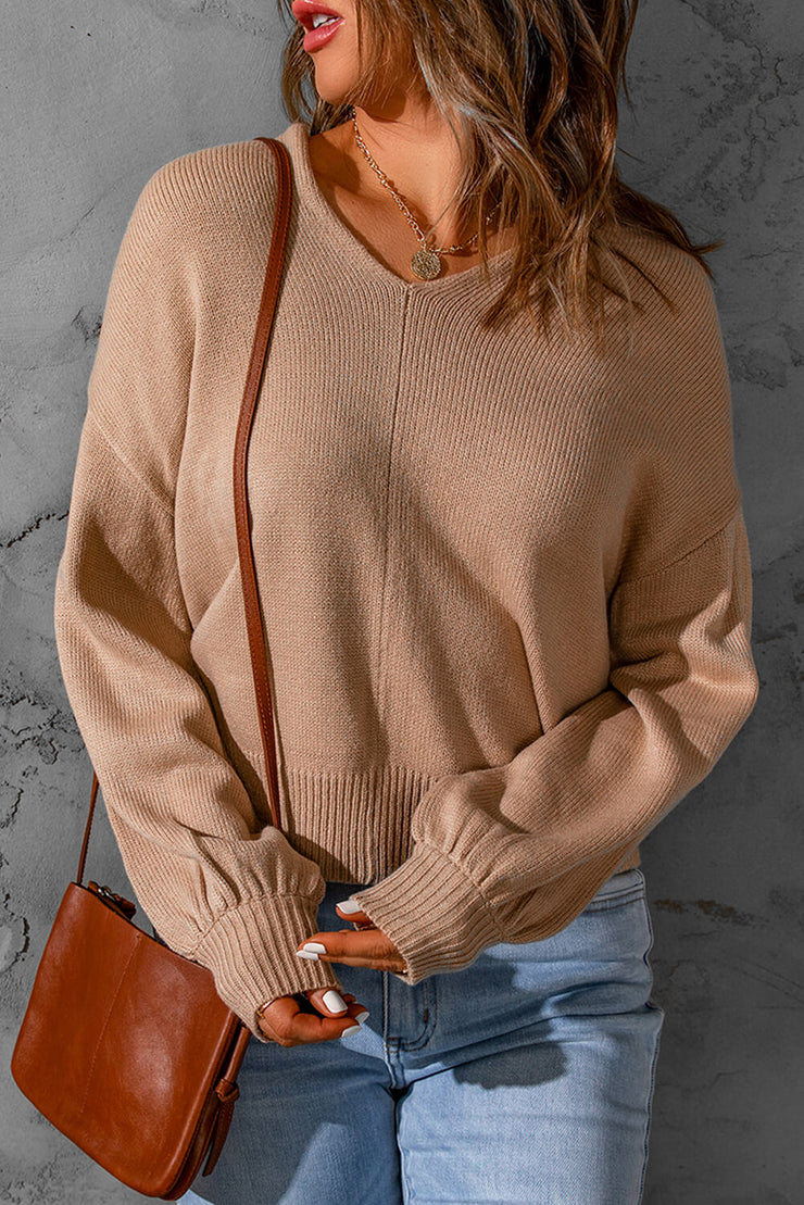 Dropped Shoulder Twisted Cutout Sweater - Ruby's Fashion