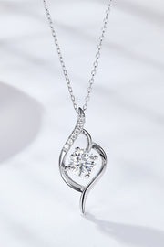 Platinum-Plated 1 Carat Moissanite Pendant Necklace - Ruby's Fashion