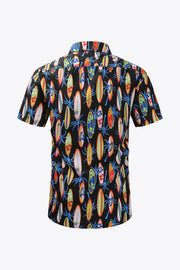 Printed Button-Up Beach Shirt