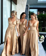 Women's Sense Suspenders Deep V Dress Bridesmaid Dress - Ruby's Fashion