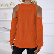 Round Neck Cold-Shoulder Sweater