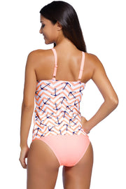 Printed Spaghetti Strap Scoop Neck Tankini Set - Ruby's Fashion