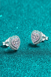 Moissanite Heart-Shaped Stud Earrings - Ruby's Fashion