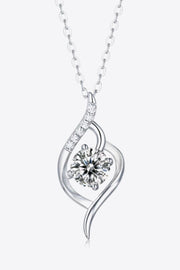 Platinum-Plated 1 Carat Moissanite Pendant Necklace - Ruby's Fashion