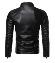 Zip decorative motorcycle jacket - Ruby's Fashion