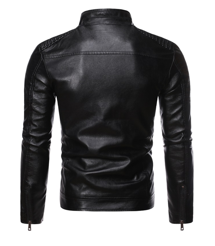 Zip decorative motorcycle jacket - Ruby's Fashion