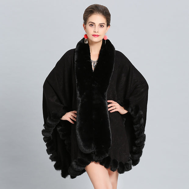 Winter Thick Shawl Imitation Fox Fur Long Collar - Ruby's Fashion