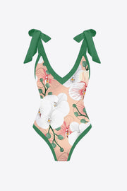 Floral V-Neck Two-Piece Swim Set - Ruby's Fashion