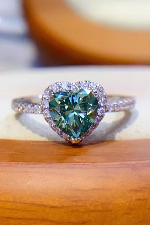 1-Carat Moissanite Heart Ring - Ruby's Fashion