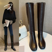 Women's thick heel mid-heel over the knee boots women - Ruby's Fashion