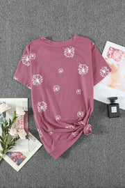 Girls Dandelion Print Round Neck Tee - Ruby's Fashion