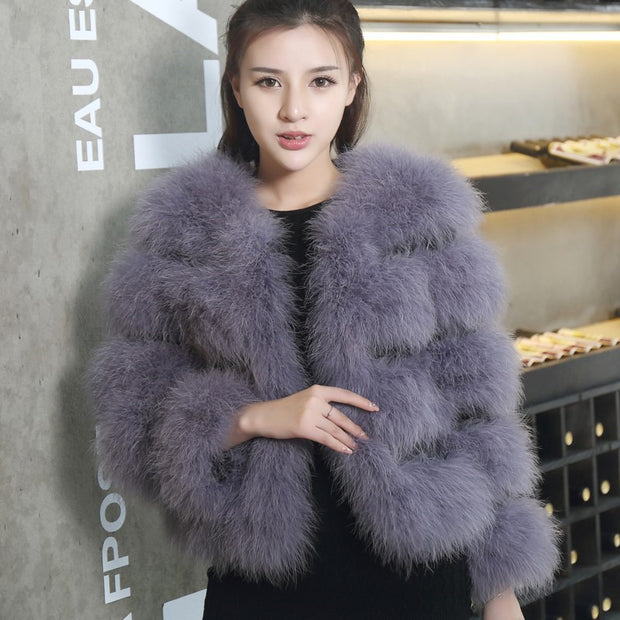 Women's ostrich fur coat - Ruby's Fashion