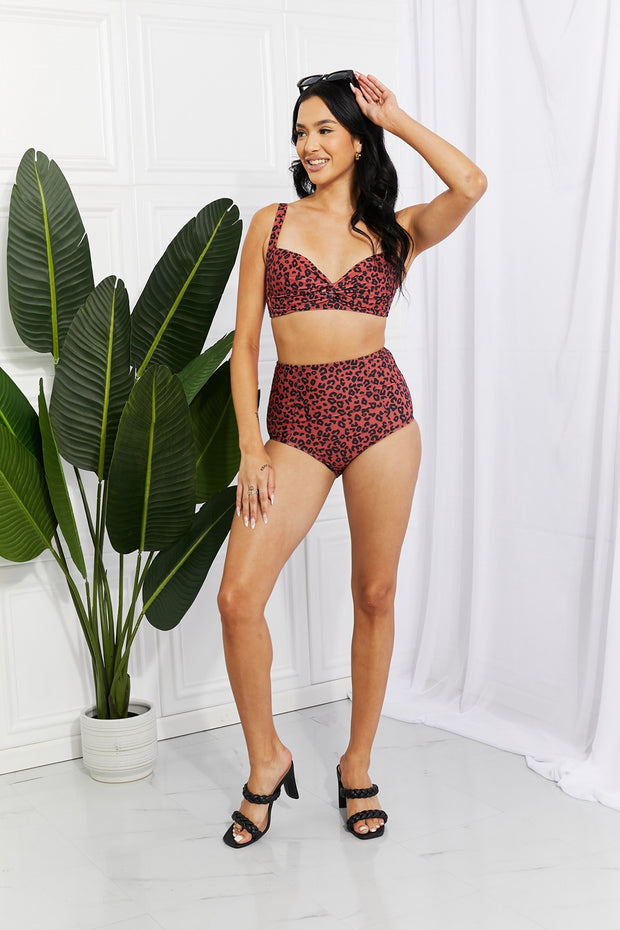 Marina West Swim Take A Dip Twist High-Rise Bikini in Ochre - Ruby's Fashion