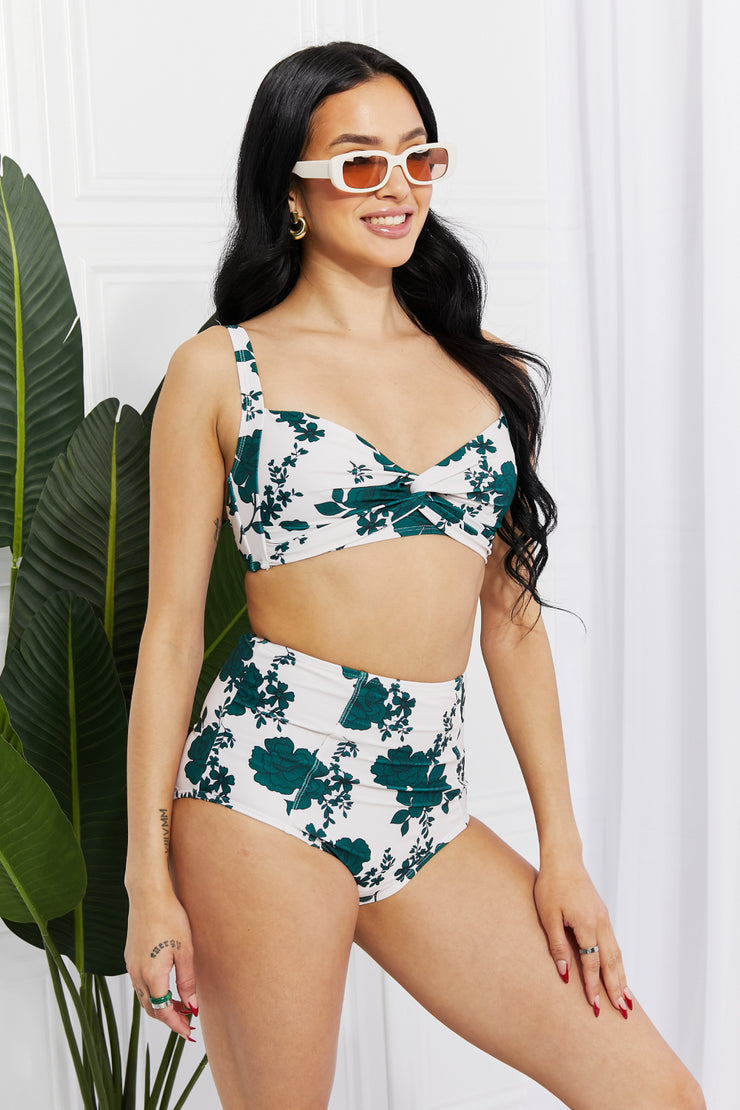 Marina West Swim Take A Dip Twist High-Rise Bikini in Forest - Ruby's Fashion