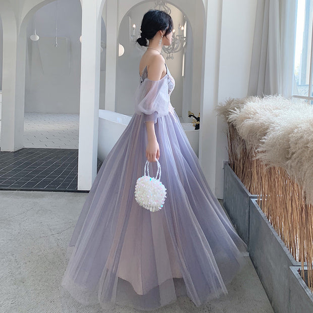 Xianqi Slim And Thin Sisters Queen's Bridesmaid Dress - Ruby's Fashion