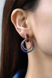 Multicolored Double Hoop Earrings - Ruby's Fashion