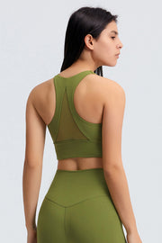 Triangle Mesh Back Sports Bra - Ruby's Fashion