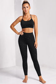 Star Print Sports Bra and Leggings Set - Ruby's Fashion