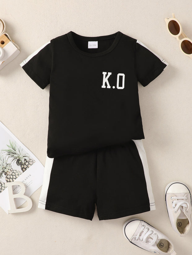 Boys Letter Graphic T-Shirt and Shorts Set - Ruby's Fashion