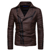 Zippered PU leather jacket - Ruby's Fashion