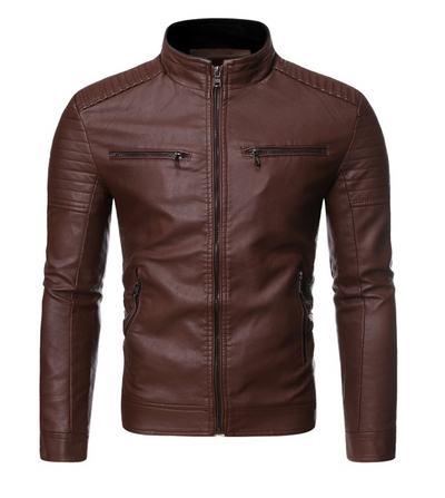 Zip decorative motorcycle jacket - Ruby's Fashion