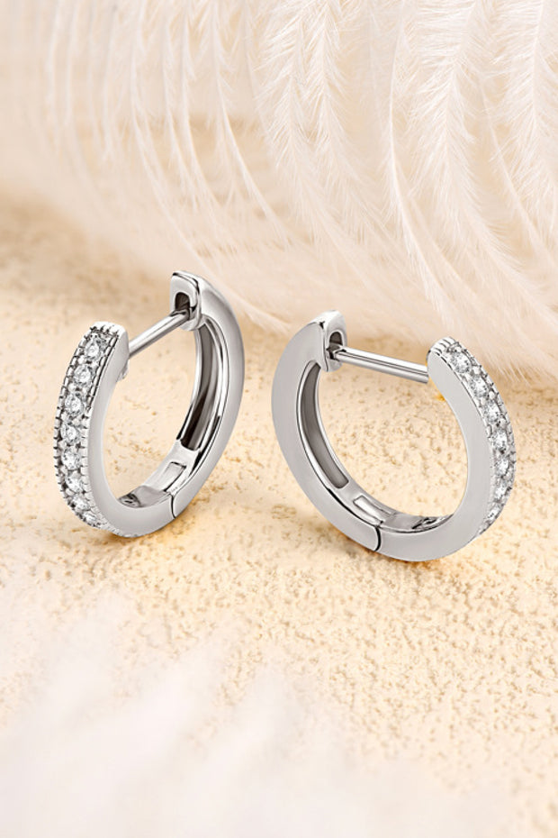 Inlaid Moissanite Hoop Earrings - Ruby's Fashion