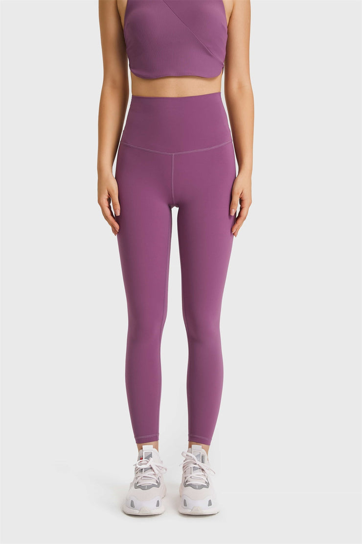 Feel Like Skin Elastic Waistband Yoga Leggings - Ruby's Fashion