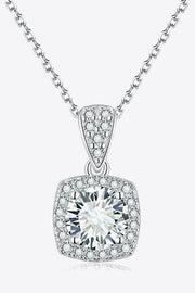 1 Carat Moissanite Square Pendant Necklace - Ruby's Fashion