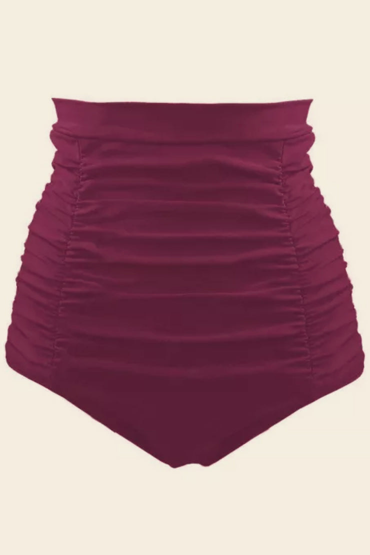 Retro High Waisted Swim Bottoms - Ruby's Fashion