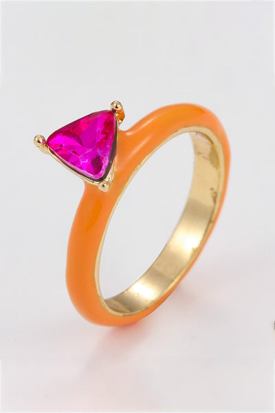 Sweet Beginnings Glass Stone Ring - Ruby's Fashion