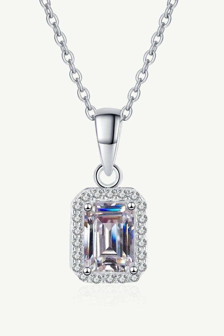 Square Moissanite Pendant Chain Necklace - Ruby's Fashion