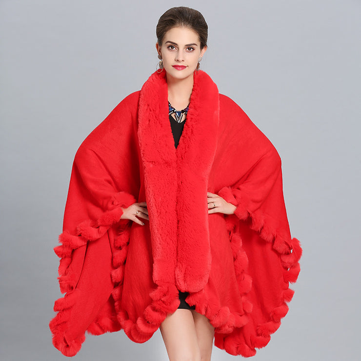 Winter Thick Shawl Imitation Fox Fur Long Collar - Ruby's Fashion