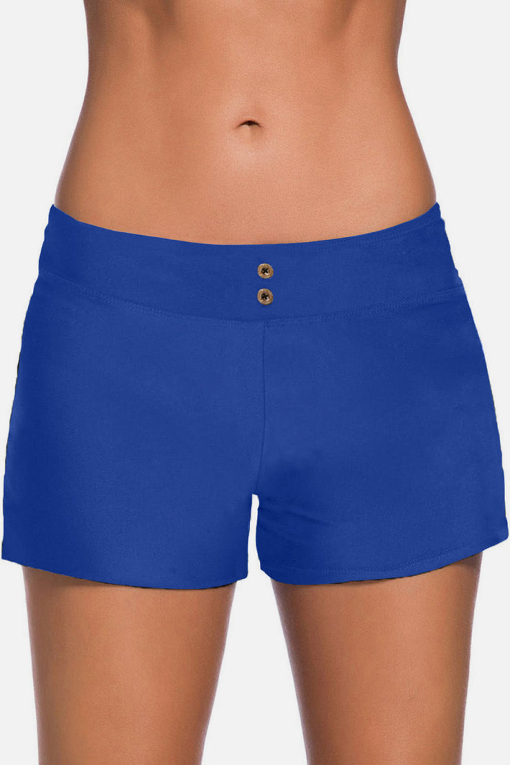 Eyelets Waistband Swim Boyshorts - Ruby's Fashion