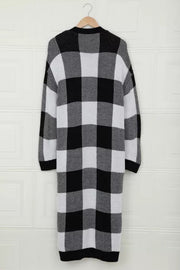 Buffalo Plaid Duster Cardigan - Ruby's Fashion