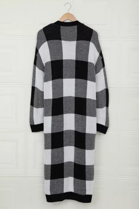 Buffalo Plaid Duster Cardigan - Ruby's Fashion