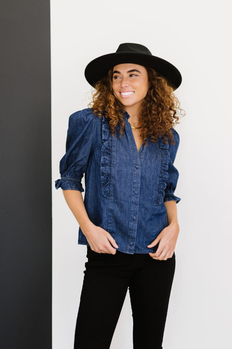 Sweet Generis Be True Full Size Run Denim Top - Ruby's Fashion