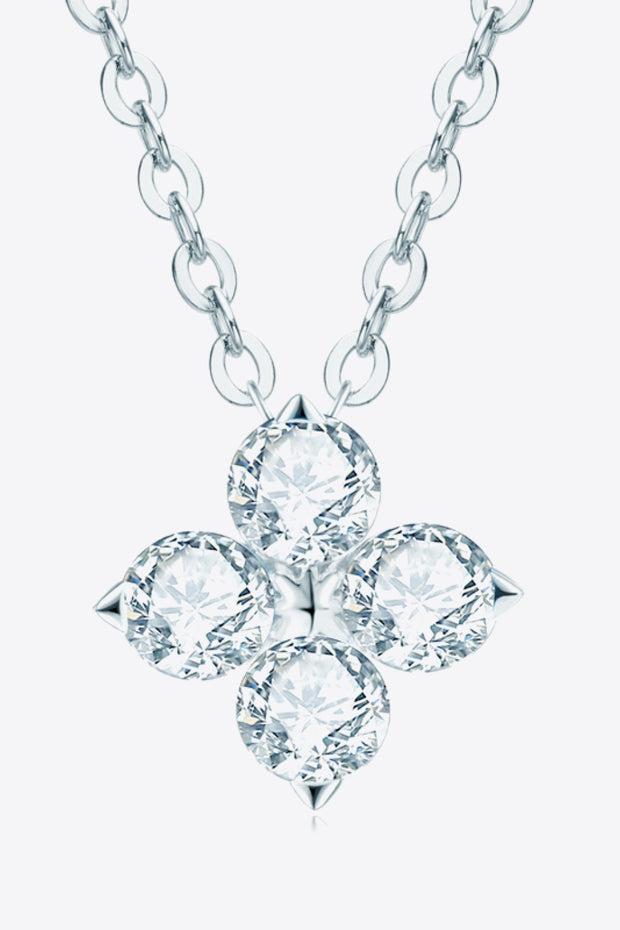 Moissanite Four Leaf Clover Pendant Necklace - Ruby's Fashion